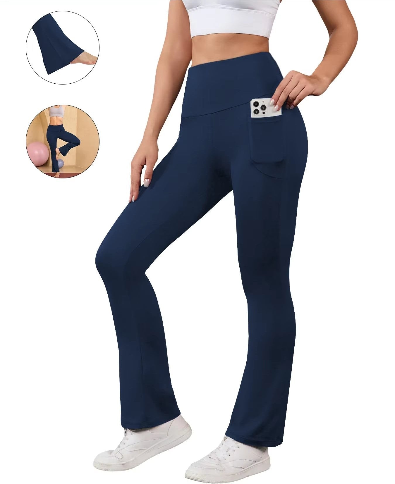 HushGlow SculptFlare™ Pocket Leggings — Bootcut Yoga Pants with Tummy Control